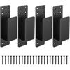McBlast 4 PzStaffe Blocco Porta Blindata, Staffe per Barricata Portas, Staffe per Sbarramento Portas, Morsetti Barricata Porta 2x4, Staffa a U Supporto di Sicurezza per Rinforzo Porte Garage(Piatto Grande U)