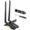 Moonqkuses WiFi 6E Scheda WiFi PCIe 5400Mbps con Bluetooth 5.3, Chipset Wi-Fi 6E AX210, Tri-Bande (6GHz/5GHz/2.4GHz) Scheda di Rete Adattatore Wireless per PC Fisso Windows 10/11(64 bit)