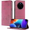 XINYEXIN Custodia per Honor Magic 7 Pro, Cover a Libro in Pelle PU con Blocco RFID, Slot per Carte, Supporto, Protezione Completa Antiurto - Rosso