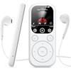 RWSRW 128GB Lettore MP3 con Bluetooth 5.4, Lettore Musicale con Radio FM, Registratore Vocale, Suono HiFi, Funzione E-book, Auricolari Inclusi (Bianco)