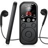 RWSRW 128GB Lettore MP3 con Bluetooth 5.4, Lettore Musicale con Radio FM, Registratore Vocale, Suono HiFi, Funzione E-book, Auricolari Inclusi (Nero)