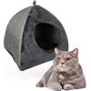 Crea Caty - Cuccia per gatti Morbida Calda Lettino casa Letto Igloo Interno casetta cuccetta Chiusa per Gatto, Cani Piccoli, lettino Cuccioli.Nicchia nido per Gatti. (BLU SCURO)