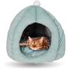 Crea Caty - Cuccia per gatti Morbida Calda Lettino casa Letto Igloo Interno casetta cuccetta Chiusa per Gatto, Cani Piccoli, lettino Cuccioli.Nicchia nido per Gatti. (VERDE MENTA)