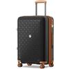 KONO Valigia Media in PP Rigida 65 cm - Trolley 20 kg Leggero Espandibile con Ruote 360° TPE, Portabicchieri Integrato e Serratura TSA (24, Nero)