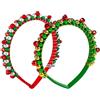GUOYOU 2 Pezzi Cerchietti Natale Accessori per Capelli Natalizi Con Campanelli Cerchietto Natalizio Donna Cerchietti Natalizi per bambini, adulti Donne Feste Decorazioni Capelli