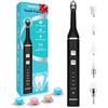 RRZIOM Macchine Per La Lucidatura Dentale, RRZIOM Kit Pulizia Denti per Per la pulizia e lo Sbiancante, Pulizia Denti Tartaro Impermeabile con Luce LED, 5 Testine, 5 Modalità, Ricaricabile