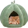 Generic Cuccia per gatti a forma di zucca, cuccia per gatti chiusa, grotta, addensata per Halloween, nascondiglio per gattini, cani di piccola taglia, inverno, casa, interni