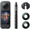 Insta360 X5 Pack Sostituzione Obiettivo-Action Cam Impermeabile 360° in 8K, Superba in Bassa Luce, Selfie Stick Invisibile, Obiettivi Sostituibili, Autonomia 3 ore, Cover Antivento, Stabilizzazione