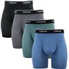 YUSHOW Set di 4 boxer da uomo in maglia di seta di ghiaccio Calecon morbida intima, anti-sfregamento, boxer Fitted Trunk Trunk Trunk, Nero+blu+grigio+verde, XL