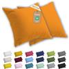 Lavea® Set 2 Federe per Cuscini da Letto 65x65 cm - Copricuscini 100% Cotone Jersey Morbidi e Traspiranti, con Cerniera YKK di Qualità, OEKO-TEX - Rosso tramonto