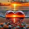 MOGTAA Kit per pittura con diamanti 5D a forma di cuore, per adulti, tramonto fai da te, kit per adulti e principianti, kit per decorazioni per la casa e regali, 30 x 30 cm