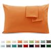 Poligino Federe Cuscini Letto Matrimoniale Cotone 45x135 cm 1 PCS, Federe Certificato Oeko-TEX in Premium Cotone 110GSM, Morbida e Traspirante, Ipoallergenica -Arancione