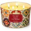 Home Lights HomeLights Candela in barattolo grande 4 stoppini, candela profumata in cera di soia naturale da 510g Floral (Rose tagliate fresche)