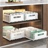 YunNasi Cassetto Estraibile Cucina, Bianco, 4 pezzi 38D X 25W X10H CM | Cassetto Telescopico, Ripia Cassetti Scorrevole, Armadio da Cucina, Senza Bisogno di Trapano e Chiodi