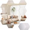 uinnossvc 12 piastrelle a specchio, autoadesive, esagoni, da incollare, in acrilico, per stanza, camera da letto, letto, soggiorno, soggiorno, corridoio, decorazione