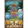 GLOBLELAND Targa in Metallo Vintage Retro Spiaggia Decorazione da Parete in Metallo Targa in Ferro Decorativa Artistica Divertente Poster 12x8 Pollici per La Decorazione