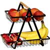 DECCARO Cestino per frutta, 2 ripiani, nero, medio
