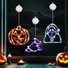 O-Kinee Luci per Finestre di Halloween con Ventosa,3 Pezzi Ventosa per Lampada,Catena Luminosa Decorativa per Decorazioni di Halloween per Finestre