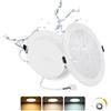 Grebeam 2 Pezzo Faretti LED da Incasso per Cartongesso 16W, Dimmerabili, 1400LM, IP44, Bianco Caldo 3000K/Bianco Neutro 4000K/Bianco Freddo 6000K, Foro Ø145-160mm, Faretti LED Soffitto per Bagno