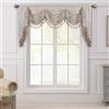 TOPLUXE Mantovana a Cascata per Finestre, Mantovana Floreale con Nappe, Tenda Corta Jacquard per Camera da Letto Soggiorno Cucina 1 Pezzo (Larghezza 200cm, Beige & Oro)