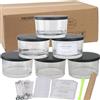 MILIVIXAY Confezione da 6 barattoli per candele con 3 stoppini da 680,4 g, con coperchi in metallo e kit per la creazione di candele, contenitori vuoti in vetro spesso trasparente per realizzare