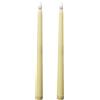 KARELLS Candele Coniche Senza Fiamma, Candele senza fiamma, 2 Pezzi, Senza Fiamma Tremolante, Alimentate a Batteria Per Casa, Matrimonio, Data, Decorazione, Altezza 28 cm, Beige