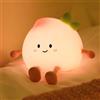 Homirty Luminosa Notte a Forma di Pesca Rosa,Lampada LED Tattile in Silicone Morbido con 3 Luminosità e Timer di 30 Minuti,Lampada da Comodino Ricaricabile Portatile,Decorazione Carina per Camera dei Bambini