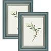 YoHyien Set di 2 Cornici Foto Vintage 13x18 cm, Cornici Portafoto Shabby Chic da Parete e Tavola, Quadro Portafoto Decorative da Appendere Al Muro, Orizzontale e Verticale (Verde, 13 x 18 cm)