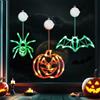 O-Kinee Luci per Finestre di Halloween con Ventosa, 3 Pezzi Ventosa per Lampada,Catena Luminosa Decorativa per Casa Autunno Ringraziamento, Decorazione per Interni, Esterni