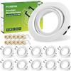 Forepin Cornice Faretto LED Incasso GU10, Orientabili a 30°, Portafaretto da Incasso Rotondo, incl.Portalampada GU10 per Lampade LED o alogene, Foro di montaggio Ø68-75mm, Set da 10