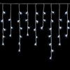 IXTRIMA Tenda Luminosa 120 LED, 3Mt, Luce Bianca, Cavo Bianco, IP65, Prolungabile, Effetto Flash, Con fili pendenti a lunghezze alternate (30-70-40-60 cm) per effetto a cascata,ghirlanda nataliza
