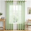 CUTEWIND Tende per Interni Casa Soggiorno Salotto Moderne Tende Verdi Trasparenti in Voile con Occhielli Tenda Camera da Letto Porta Finestra 2 Pezzi 140x245 CM