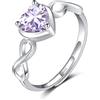 Qings Anello a Cuore Alessandrite Regolabile con Pietra di Nascita Argento Sterling 925 Giugno Anello Simbolo Infinito Promessa con Zirconi Regali Gioielli di Natale Compleanno per Donne e Ragazze