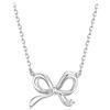 Qings Collana Fiocco per Donne Argento Sterling 925 Inverno Collana Ciondolo Natalizio con Zirconi Scintillanti Elegante Gioiello Natalizio da Regala per Ragazza (45 cm)