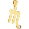 NKlaus Catena Ciondolo Segno Zodiacale Scorpione 333 Oro Giallo 8ct Zirconia Bianco Talismano 14510