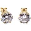 Arranview Jewellery Orecchini a bottoncino in oro giallo 9 carati con zirconia cubica e Oro giallo, colore: White, cod. AV-CZ45-NEW