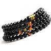 COAI Bracciale Mala Unisex, Bracciale Tibetano da Preghiera in Onice e Occhio di Tigre