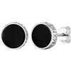 FaithHeart Uomo Donna Orecchini Cerchio di Rune Vichinghe Rune Celtiche Orecchini Cerchio Argento 925 / Acciaio Inox Antiallergico con Onice Gioielli Amuleto Nordico