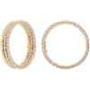 DelPia, Anello a Tre File Diamantato in Oro Tre Colori 18kt e Argento Sterling 925 (misura 14)