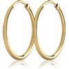 NKlaus coppia di orecchini a cerchio da 20 mm 333 orecchini in oro giallo a 8 carati spessore 1,5 mm 3083
