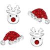 FIVE-D 2 paia di orecchini Natale Cappello di Babbo Natale e Albero di Natale in argento Sterling 925, con custodia, 8 mm, Argento sterling, Senza pietra
