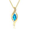 Planetys - Collana con Pendente da Donna in Oro Giallo 9K (375/1000) con Topazio Blu Svizzero Naturale - Lunghezza 42-45 cm