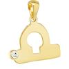 NKlaus Ciondolo a catena Segno zodiacale Bilancia 333 Oro giallo 8ct Zirconia Bianco Talismano 14509