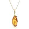 Artisana-Schmuck Elegante ciondolo (senza catena) con ambra, incastonato in argento sterling 925/000 placcato oro, Gesamtlänge 2,4 cm, Breite 0,8 cm, Argento sterling placcato oro Ambra baltica, Ambra