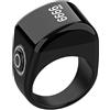 KEWAYO Anello Smart Tasbih, Contatore Preghiere, Clicker Digitale, Ricaricabile, Dito, Nero, 20mm