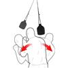 INNOLIFE Sacco da boxe, palla da boxe in pelle di mais, per allenamenti di riflessi, boxe, kickboxing, MMA, allenamento a pendolo (già incluso nella confezione)