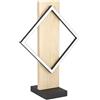 Eglo Lampada da tavolo a LED Boyal, con trave in legno, per comodino, in legno chiaro e metallo nero, certificazione FSC, colore luce: bianco caldo, 42,5 cm