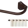 GXOACKJ Brown Curtain Rods for Windows 28 to 48 inch, 5/8 inch Adjustable Wrap Around Blackout Curtain Rods for Bedroom & Outdoor