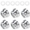 Cosswe 6 adattatori per rubinetto in metallo, M22 a M18, filettatura esterna, con guarnizione in gomma per filtro dell'acqua