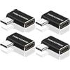 Thsucords Adattatore prolunga USB C ad angolo Retto 4 Pezzi, 90 gradi Maschio a Femmina prolunga 100W 20Gbps tipoC 3.2 Gen2 4K/60Hz video convertitore esteso per Steam Deck, Switch, MacBook
